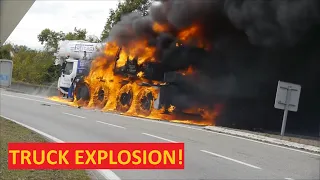 Feu de camion avec explosion à Vogelgrun
