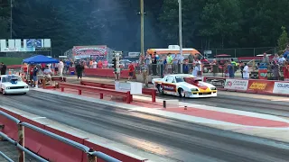 Bob Glidden Plymouth Arrow vs. Bill Orndorff Camaro.