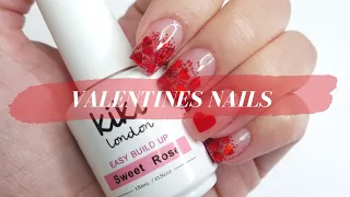 Valentines Nails with Builder Gel ♥️ Kiki London Easy Build Up Gel | Encapsulated Nails with Gel!