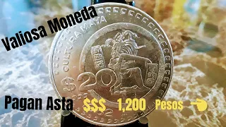 Moneda $ 20 Pesos 1982 Cultura Maya $$$$💵💵👈.