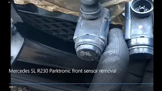 Mercedes SL R230 Parktronic front parking  sensor removal without removing bumper