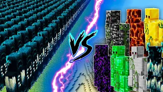 Warden Army vs Extra Golems | Minecraft Fight Sculk Warden And Different Golems