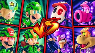 Warriors: Luigi, Rosalina, Mario & Daisy Vs Scramblers: Shy Guy, Birdo, Bowser Jr & Waluigi