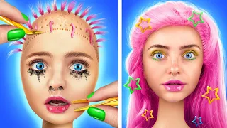 Extremes Barbiepuppen-Make Over mit Gadgets von Tik Tok/ Vom Nerd zur Schönheit!