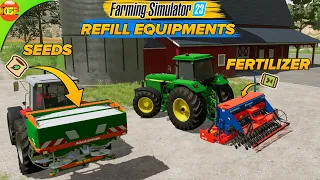 How Fill Seeds, Fertilizers and Herbicide in Equipment? Farming Simulator 23 Tutorials, fs 23