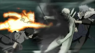 Naruto, Sasuke, minato and tobirama vs Six Paths obito full fight (ENGLISH SUB)