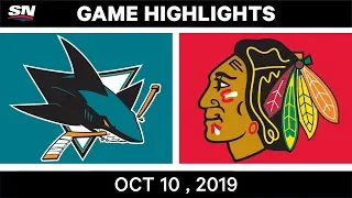 NHL Highlights | Sharks vs. Blackhawks - Oct. 10, 2019