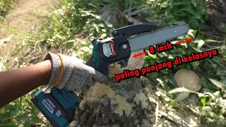 cordless mini chainsaw brand lokal yg paling oke menurut saya!! - MODERN M-58 TES AND REVIEW