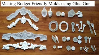 How to make molds using glue gun / DIY molds for clay work and resin work  / Molds making on budget