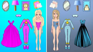 Paper Dolls Dress Up compilation - Rich And Poor Decorate New Room Handmade - Barbie's Quiet Book