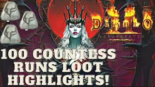 D2R - 100 Countess Runs Loot Highlights (Good Rune Drops)