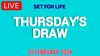 The National Lottery Set For Life draw results from Thursday 22 February 2024 | Live