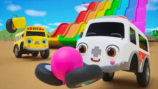 Slide Song With Learn Vegetables | Wheel Vehicle | Nursery Rhymes & Kids Songs | Baby Car Songs TV