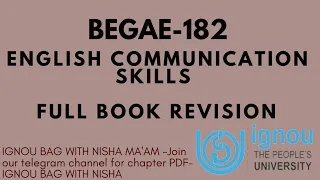 BEGAE -182 (English communication skills) I FULL BOOK REVISION I Most important question-answer I