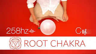 257hz | Quartz Crystal Singing Bowl for Safety & Security | Root Chakra 'C' Note | Meditation Music