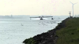 FULL HD Consolidated PBY-5Y Catalina (scary) take off from noordzeekanaal.  may 10 2015