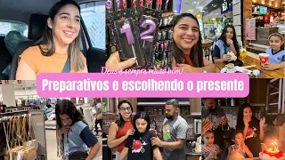 Preparativos do aniversário da Pietra| Comprei algumas coisas| Fomos ao shopping escolher o presente