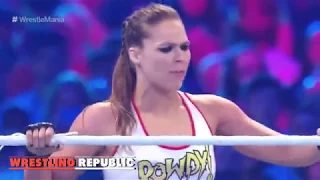 KURT Angel & Ronda Rousey vs Triple H & Stephanie McMahon : WWE Wrestle mania 34