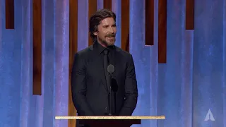 Christian Bale honors Wes Studi at the 2019 Governors Awards