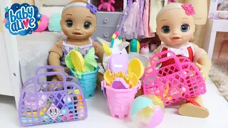 BABY ALIVE GÊMEAS NINA E HANNA SE ARRUMANDO PRA IR A PRAIA