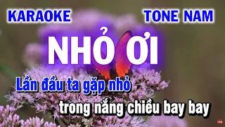 Karaoke Nhỏ Ơi | Nhạc Sống Tone Nam | Làng Hoa