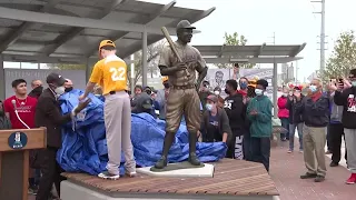Vandals cut down, steal League 42's Jackie Robinson statue