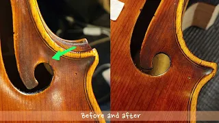 [Violin repair] Old crack restoration on Violin