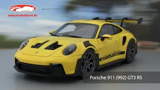 ck-modelcars-video: Porsche 911 (992) GT3 RS Baujahr 2022 racinggelb 1:18 Norev