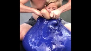 Kid Inside World's Largest Water Balloon