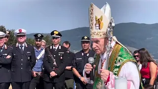 Monte Gazzaro, la Messa sotto la croce, con il Card  Ernest Simoni