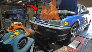 K20 TURBO BLEW APART ON DYNO AND CAUGHT FIRE ! !