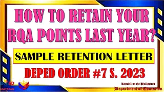 HOW TO RETAIN YOUR RQA POINTS LAST YEAR II HOW TO MAKE RETENTION LETTER WITH SAMPLE II JUN GULAGULA