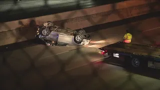 Atlanta traffic | Overturned car wreck closes I-85 South in Union City
