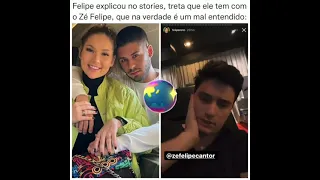 Felipe Neto fala sobre ocorrido com Zé Felipe no seus stories .