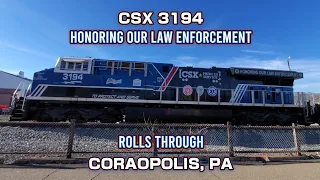 CSX Honoring Our Law Enforcement Commemorative Unit Rolls Through Coraopolis, PA