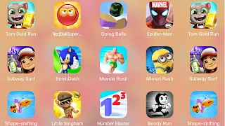 Sonic Dash,Tom Gold Run,Spiderman Unlimited,Subway Surf,Shape Shifting,Minion Rush,Bendy Run......