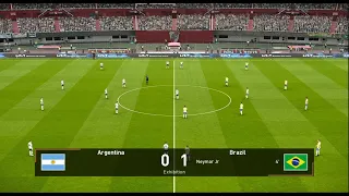 PES 2021 - ARGENTINA VS BRAZIL 2023 - Full Match All Goals HD - Messi - Neymar