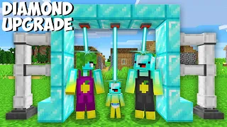 I used DIAMOND LASER TO UPGRADE MY FAMILY in Minecraft ! NEW DIAMOND FAMILY !