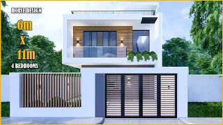 Modern House | House Design with Roof Deck  | 6m x 11m with 4 Bedrooms