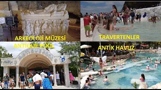 historical ancient pool walking tour Wanderung visite à pied Pamukkale historischer alter Pool