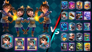 4 Princess vs ALL CARDS X4  | Clash Royale