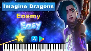 Imagine Dragons x JID - Enemy (Arcane League of Legends) - EASY Piano Tutorial