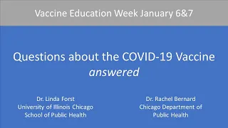 COVID-19 Vaccine Education Week: Session 2 – Vaccine Q&A