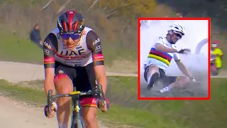 Tadej Pogacar DESCENT Attack after Alaphilippe Crash | Strade Bianche 2022