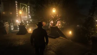 ASMR Red Dead Redemption 2 Night time city stroll