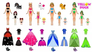 👪👸❤️ 5 DOLLS FAVORITE VIDEOS WITH DOLLSHOUSE MOTHER & DAUGHTERS DRESS UP COMPILATION paper dolls