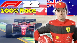 F1 22 - Full 100% Race Australia w/ Leclerc | #AusGP 🇦🇺