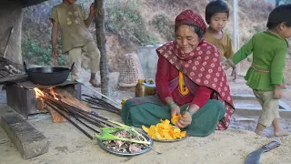 Village mother is cooking delicious food items || Nepali village