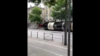 A giant bottle of wine as a new tram in Bordeaux, France? #shorts