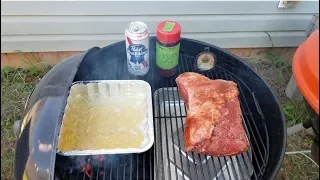 Corn beef brisket on the weber kettle